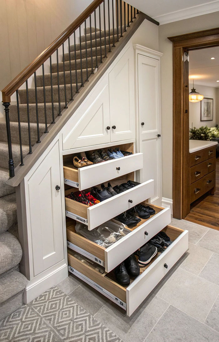 Tủ cầm càu thang đẹp